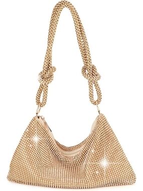 Glamorous Gold Rhinestone Clutch Purse for Women - Perfect for Weddings